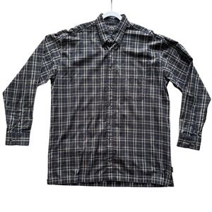 BD Baggies Mens Vintage Plaid Button Down Shirt L Tall Green Blazer Oxford